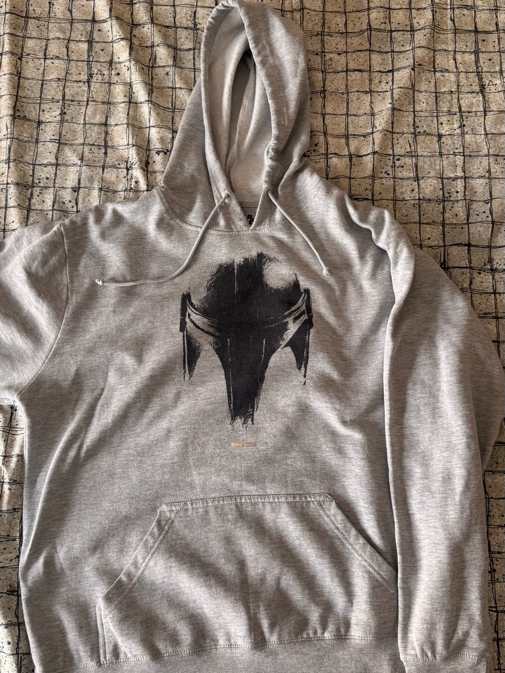 Star Wars Gray Pullover Hoodie with Black Mandalorian Graphic